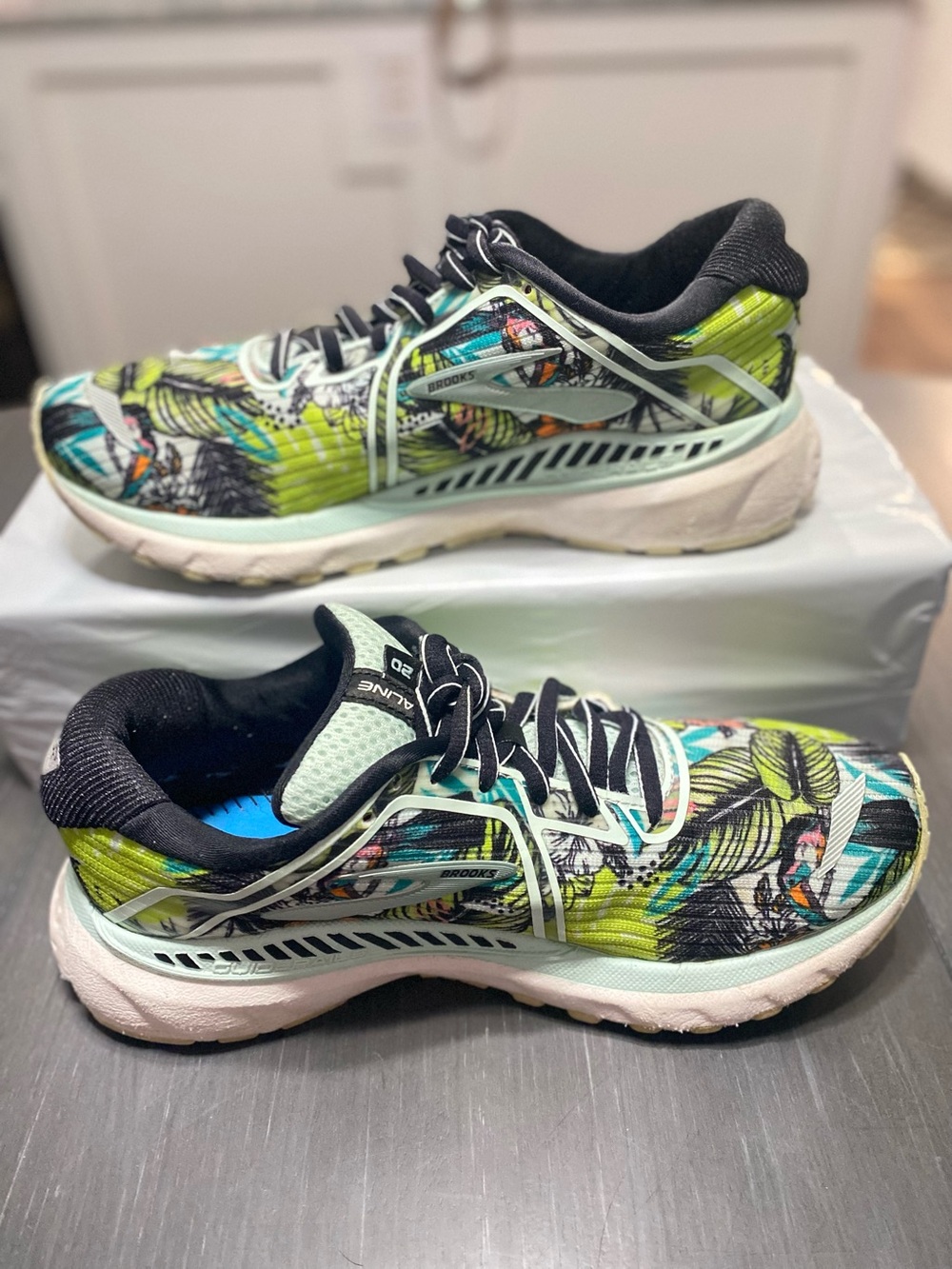 Brooks Women's Running Sneakers - Green, Teal, Black, White